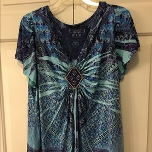 Apt9  Blue Jeweled Top